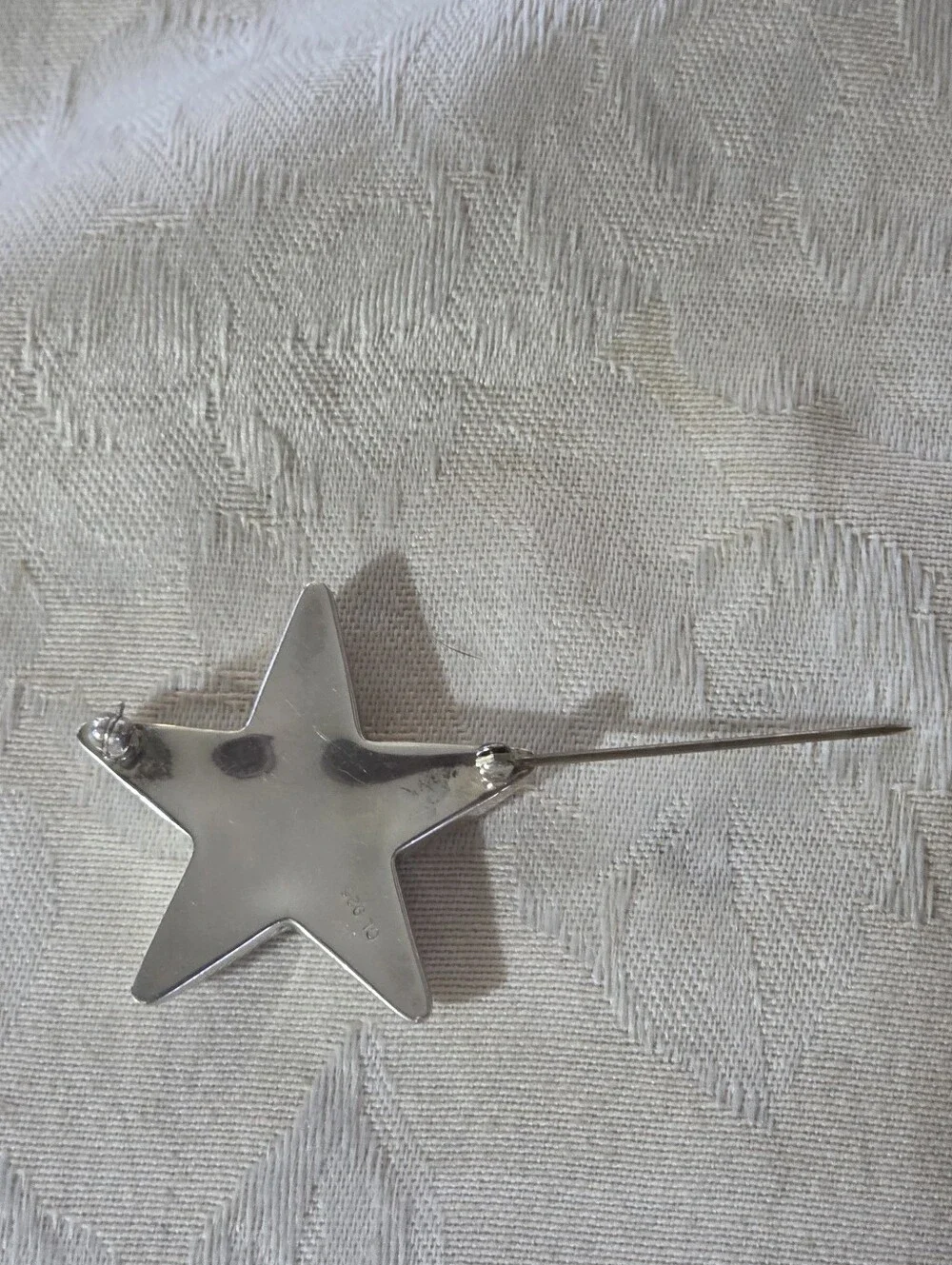 Designer Star Brooch in Sterling Silver and 18k Yellow Gold